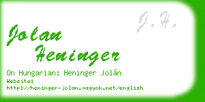 jolan heninger business card